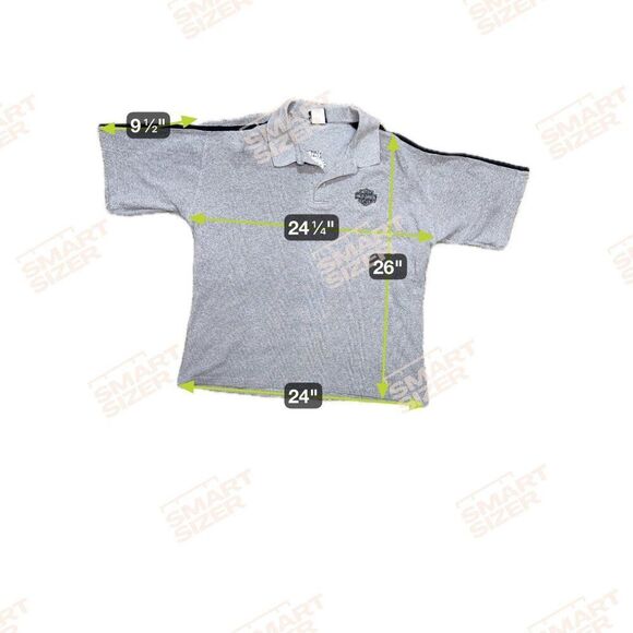 Harley-Davidson Gray Polo Shirt Embroidered Logo & Black Shoulder Stripe Mens XL - Picture 5 of 5